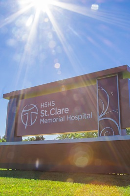 HSHS St. Clare Memorial Hospital signage 