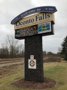 Oconto Falls signage 